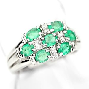 【指輪 エメラルド1.00ct ダイヤ0.08ct Pt900 プラチナ】の【買取 または 質預かり】をいたしました!【熊本市南区の質屋おやま質店】